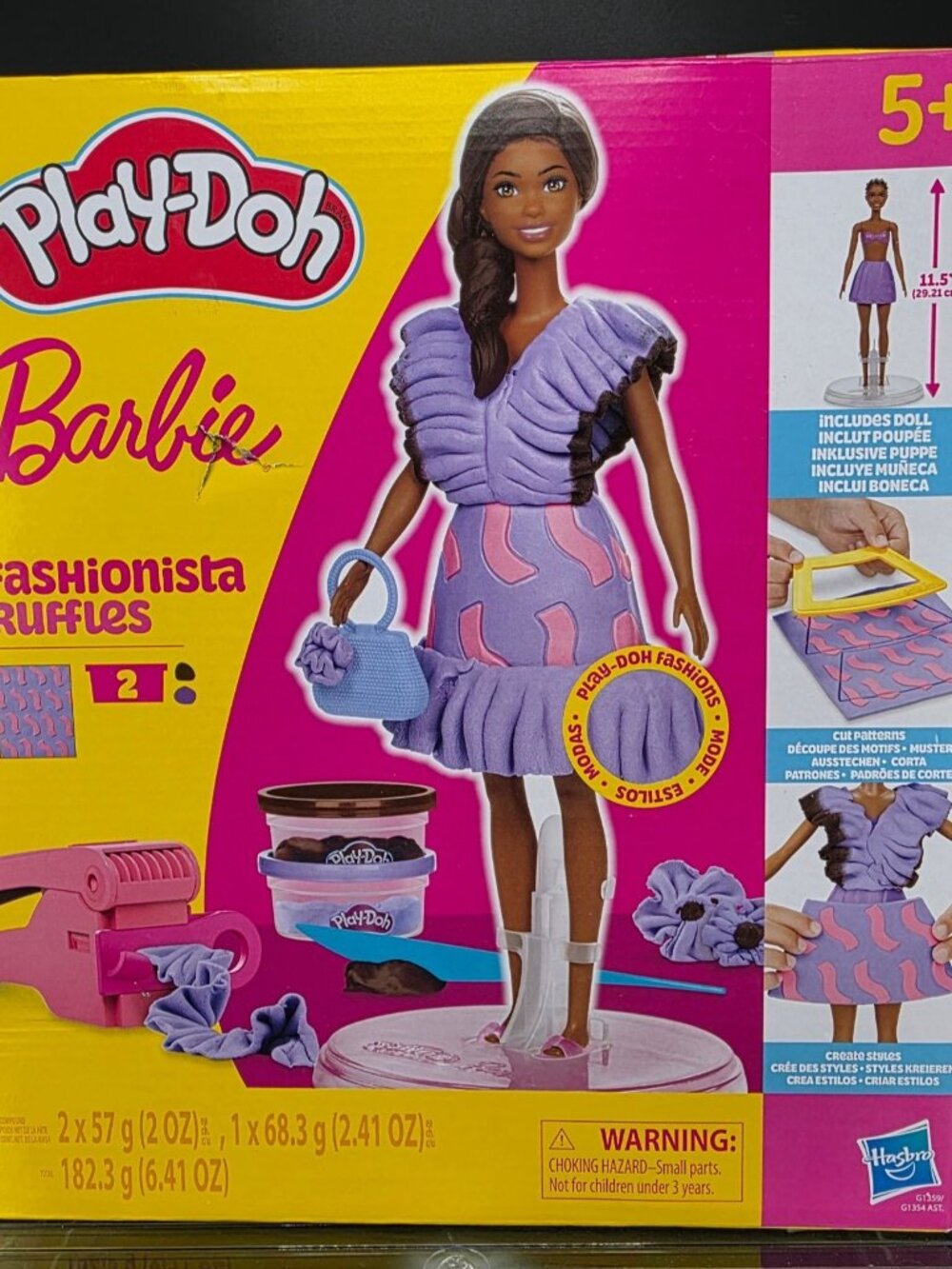 Play-Doh Barbie Fashionista Ruffles Doll & Playset With Accessories For Kids 5+